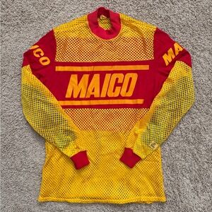 Viking Vintage Maico Red Yellow Mesh Jersey L Supercross Moto-X MX Racing USA